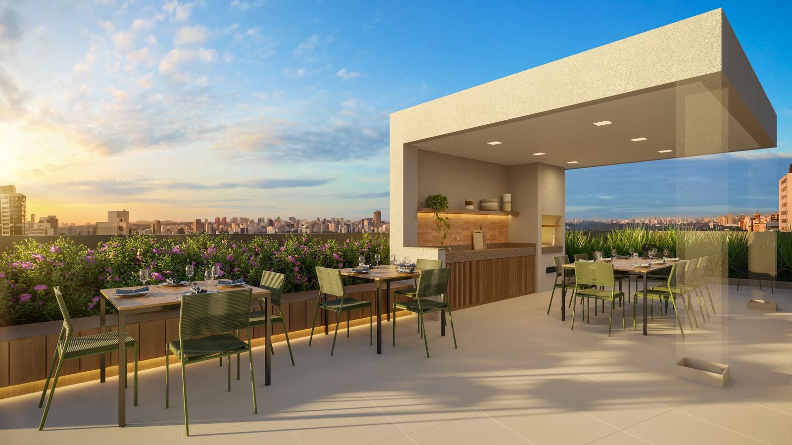 Espaço gourmet no rooftop